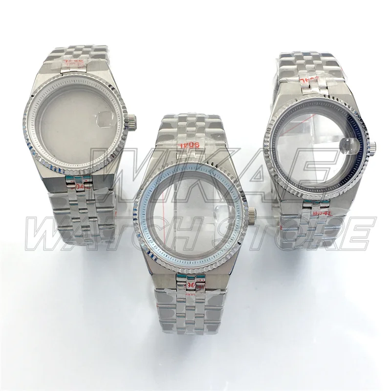 36mm40mm Land-Weller Nh35 Watch Case Sapphire Crystal Waterproof Silver Case With Chapter Ring And Dial Hand Set Fit NH35 Movet