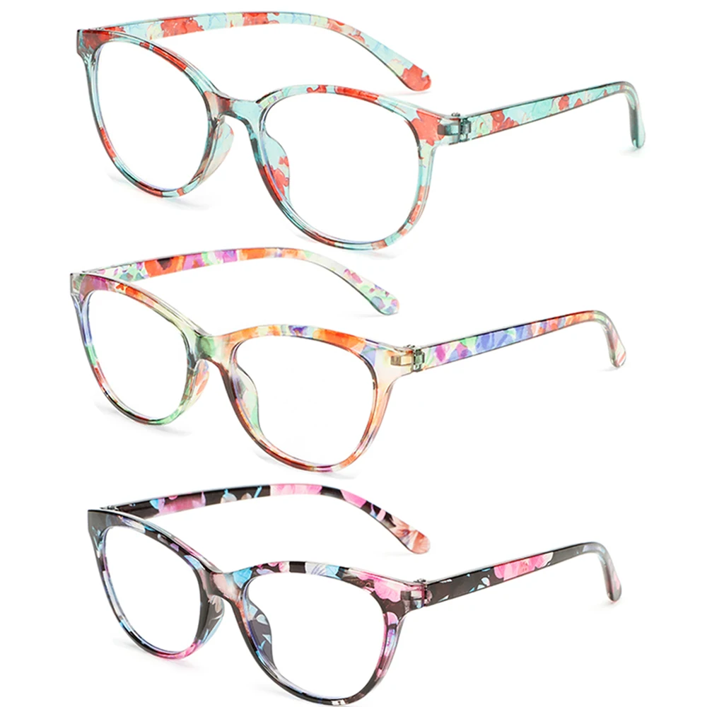 Gafas de lectura florales para mujer, lentes con estampado de moda para presbicia, cristalería con grado + 1 + 1,5 + 2 + 2,5 + 4