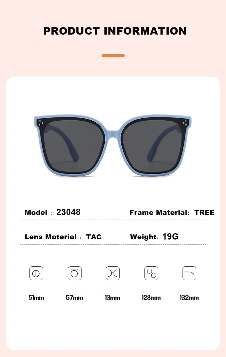 Kindersonnenbrille, großer Rahmen, modischer Sonnenschutz, Anti-Ultraviolett-Silikon, polarisierte Kinderbrille 23048 23048 – Detail 8