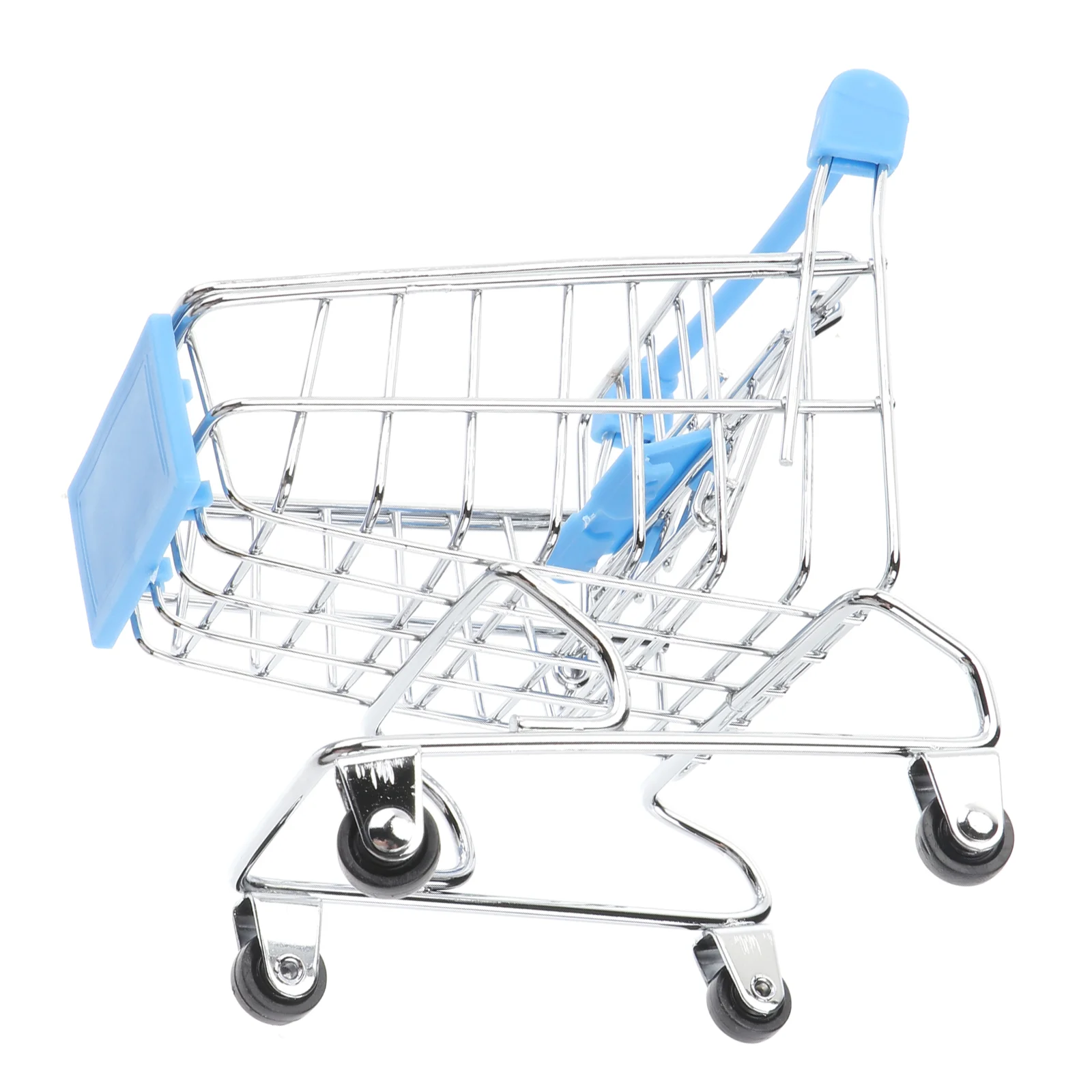 Mini Miniature Shopping Cart Metal Supermarket Handcart Pets Toy (Sky Blue) Mini Shopping Cart Shopping Cart Toy