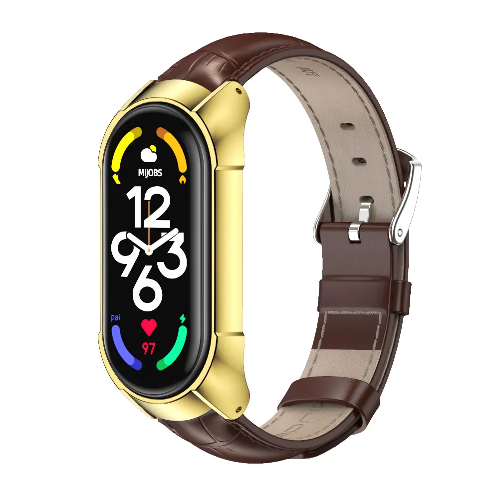 حزام الفرقة ل Mi الفرقة 7 الأساور الجلدية سوار ل شاومي Mi الفرقة 7 حزام Correa ساعة ذكية استبدال الملحقات