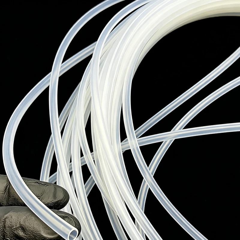 10/5/2/1M Transparent PTFE Tube, Inner Diameter 0.8-12mm, Low Friction, High Wear Resistance, Low Loss Visualization