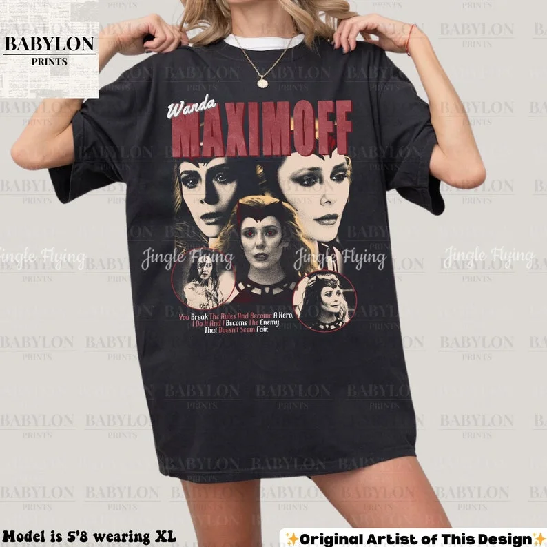 Vintage Wanda Maximoff Scarlet T Shirt Agatha All Along Homage Elizabeth Olsen Gift