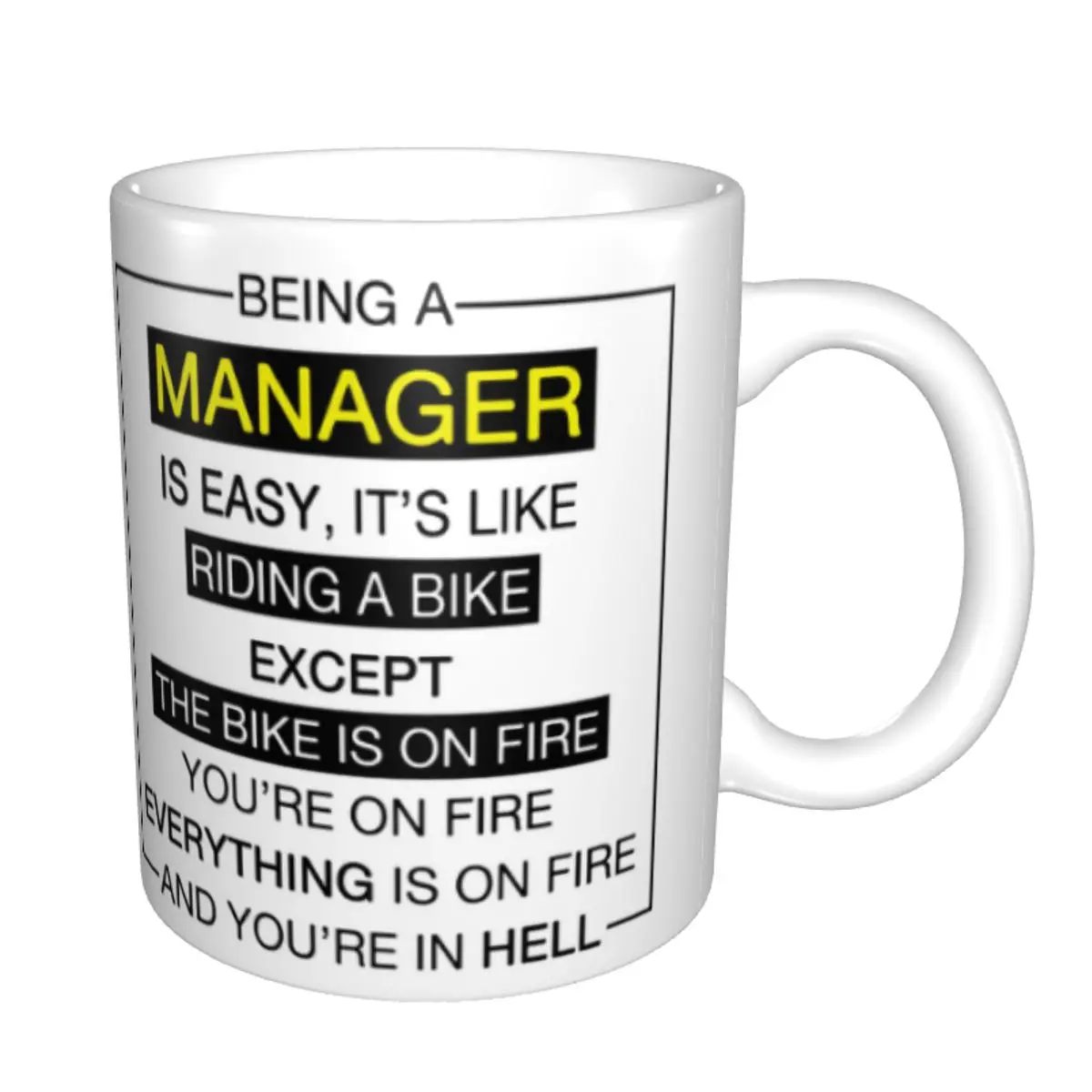 Customized Being A Manager Is Easy Coffee Mugs DIY Ceramic Milk Tea Cups