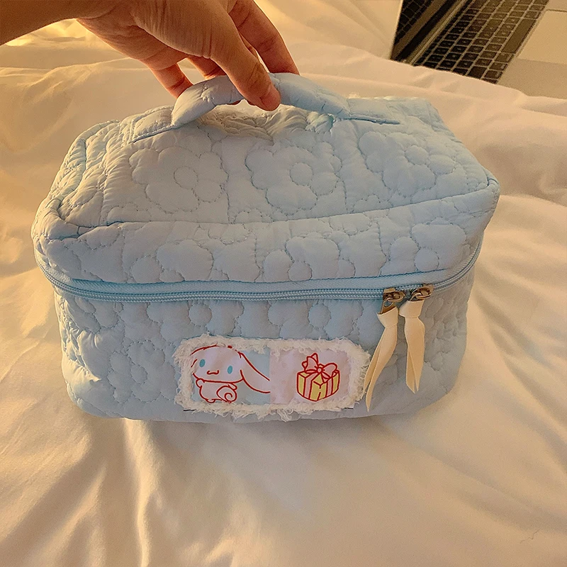 Borsa cosmetica da viaggio Sanrio Hello Kitty Cinnamoroll Melody custodia per trucco portatile da donna borsa da toilette Organizer borse