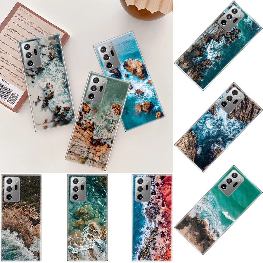 Cliffs and Azure Waves Phone Case For Galaxy A15 A25 A35 A55 A05S A70S A50S A40 A30 A20E A20S A10 A90 5G J8 J6 J4 Plus F52 F6