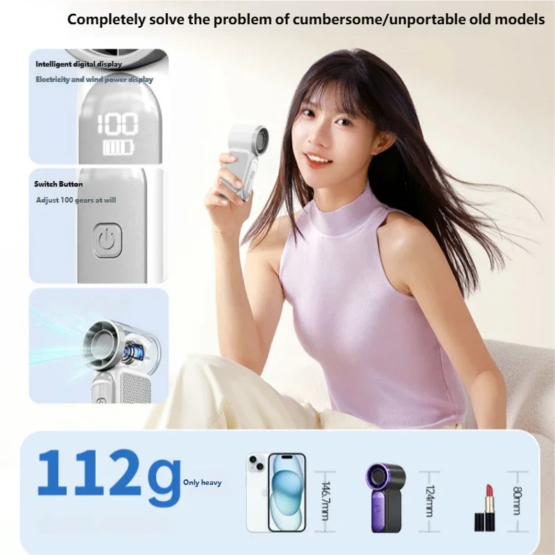 X688 High-Speed Handheld Fan Portable Pocket-Sized USB Charging Outdoor Small Fan for On-the-Go Cooling image 3