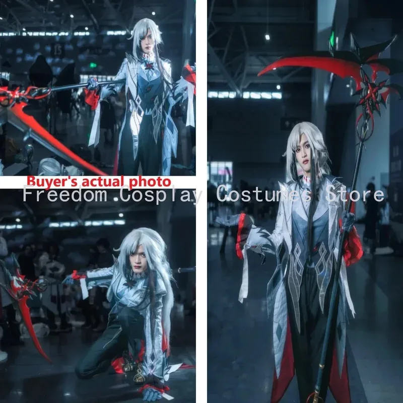 2025 yiyi arlecchino o valgo cosplay traje jogo genshin impacto fatui harbinger peruca conjunto servo snezhnaya festa de halloween cos