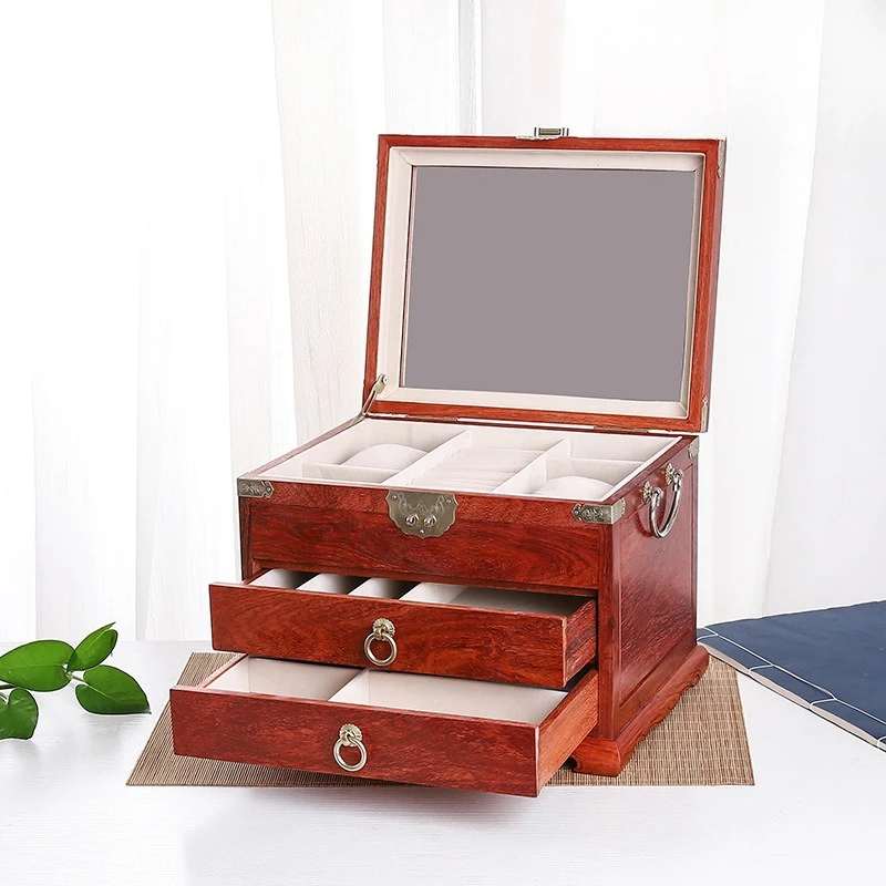 Jewelry Box Chinese Style Cosmetics Storage Box Chinese Solid Wood Jewelry Box