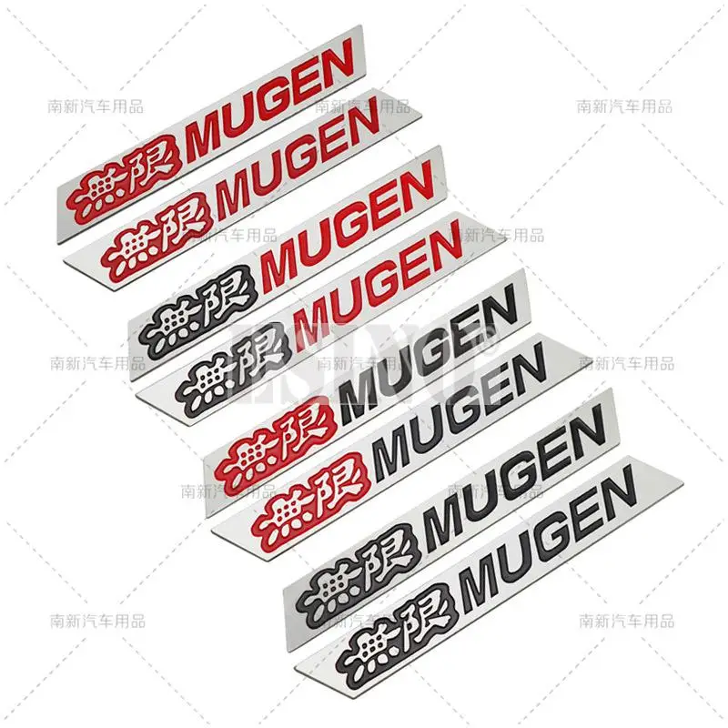 2 x Car Styling Sport Body Fender Side Metal Chrome Zinc Alloy Side 3D Adhesive Emblems Badges for Mugen Power