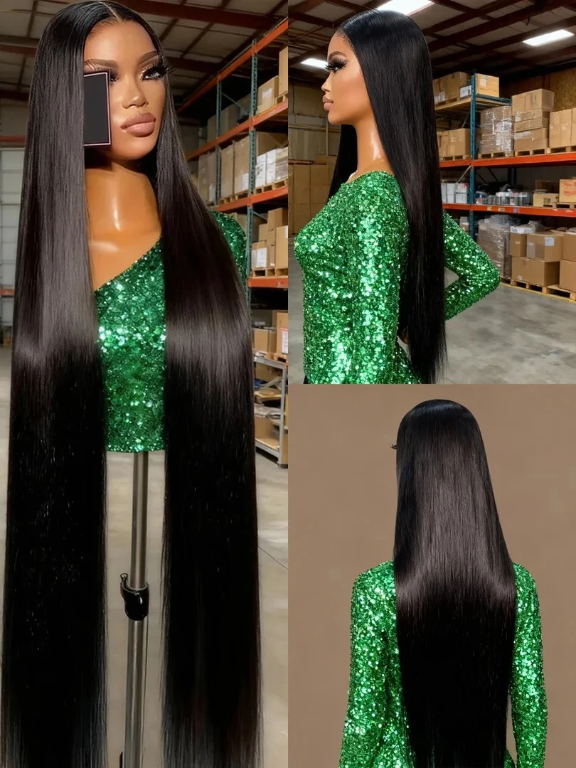 

13x4 Hd Lace Frontal Human Hair 100% Wig 20-42 Inch 220 Density Bone Straight 13x6 Lace Front Wig Remy For Black Women Brazilian