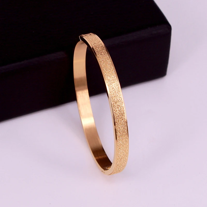 Top Quality Stainless Steel Scrub Pattern lovers Bracelets & Bangles For Men Women 3 Colors Beautiful Love Bangles Best Gift