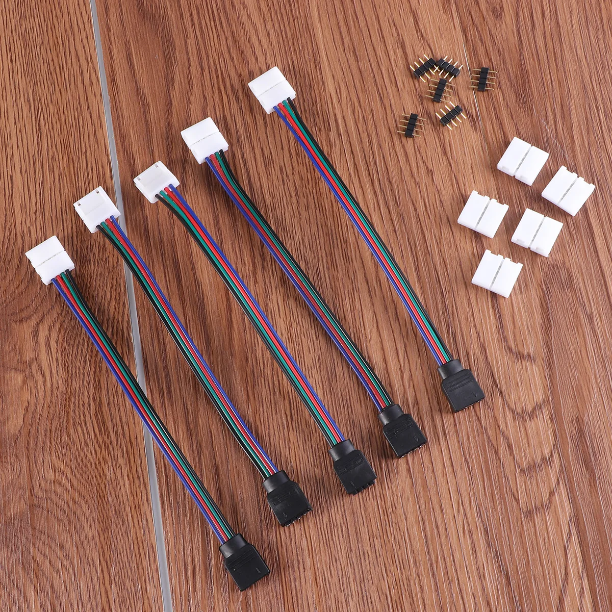 

1 Set RGB LED Light Strip Connector 4 Pin LED Strip Jumper 10mm Strip to Power Adaptor Strip to Controller Solderless