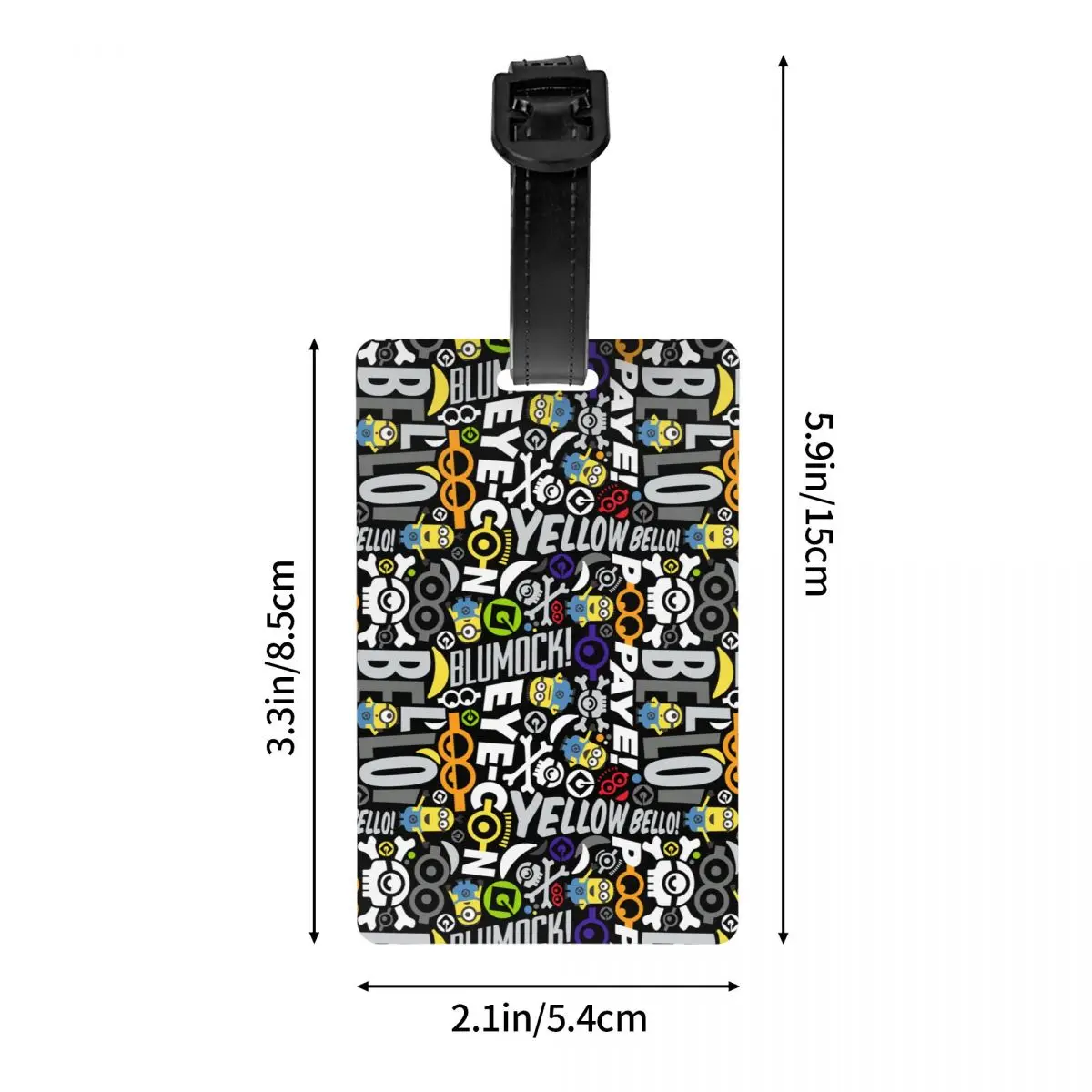맞춤형 미니언 수하물 태그, 이름 카드 포함, 개인 정보 보호 커버, ID 라벨, 여행 가방 가방