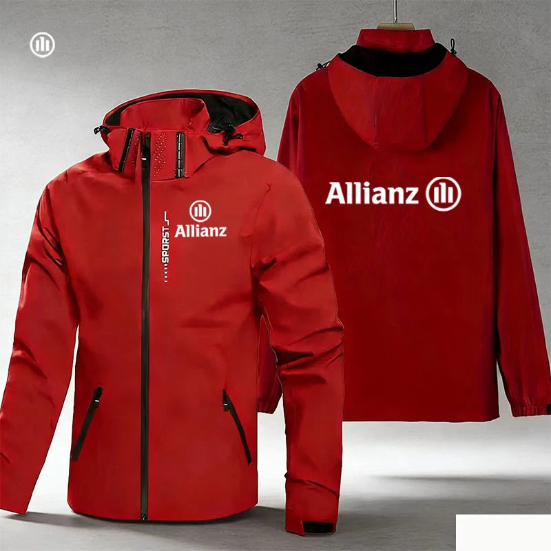 2026 Allianz Logo Racing Jacket Men's Casual Loose Motorcycle Coat Windproof Waterproof Outdoor Sport Plus Size Custom Team Clot