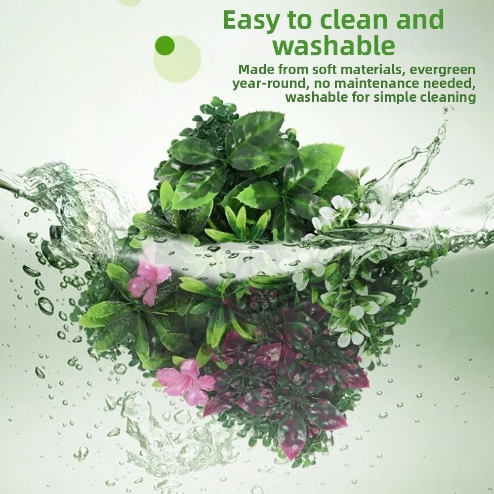 لتقوم بها بنفسك نبات اصطناعي لوحة الحائط الحياة الأبدية UV حماية الاصطناعي الأوكالبتوس السجاد 25*25 سنتيمتر الأخضر عشب السرخس الاصطناعي #3