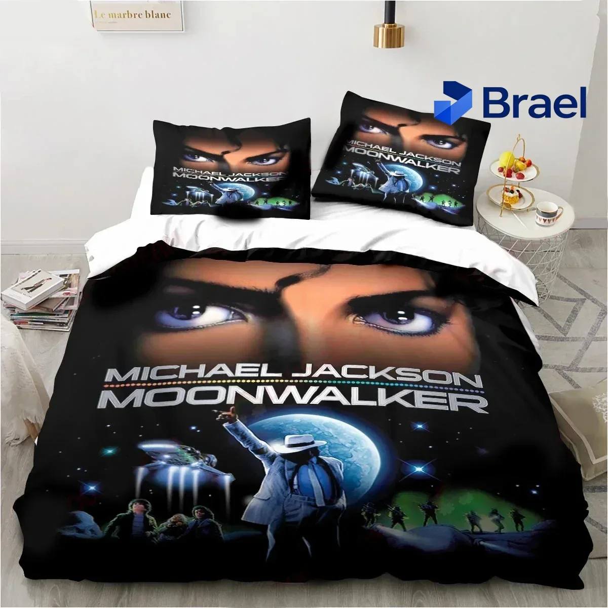 Exquisite 3D Print Michael Jackson Bedding Set,Duvet Cover Comforter Bed Set Quilt Cover Pillowcase,King Queen Twin Size Boys Gi