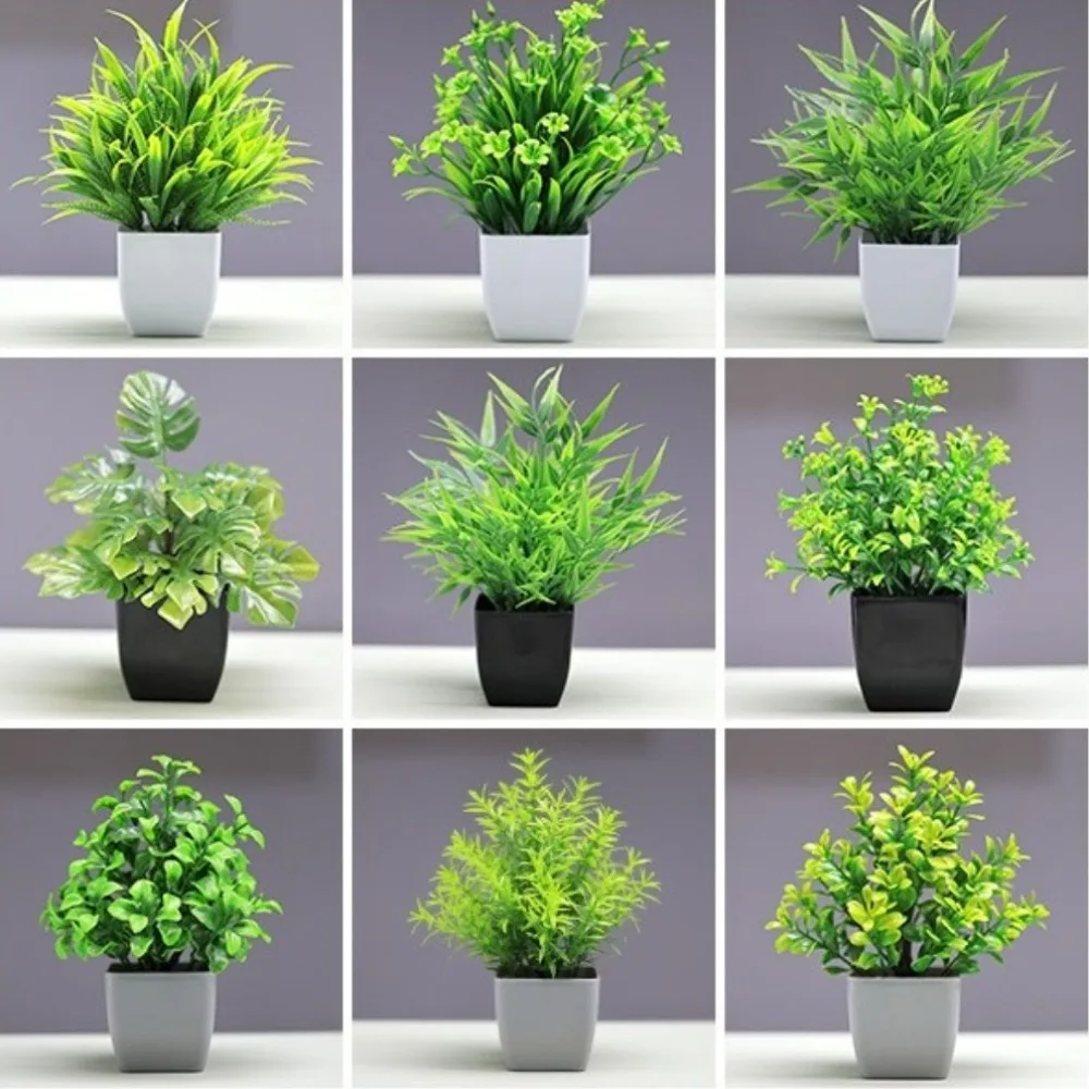 Novo bonsai artificial bonsai eucalipto artificial planta falsa vaso ornamentos com pote simulado árvore vaso planta decoração do jardim