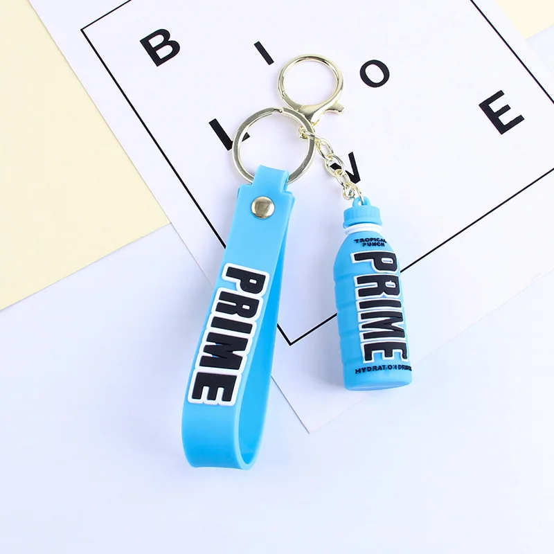 Cartoon Prime Keychain For Women Soft Rubber Beverage Car Key Chains Bag Charms Couple Keyring Children Gift