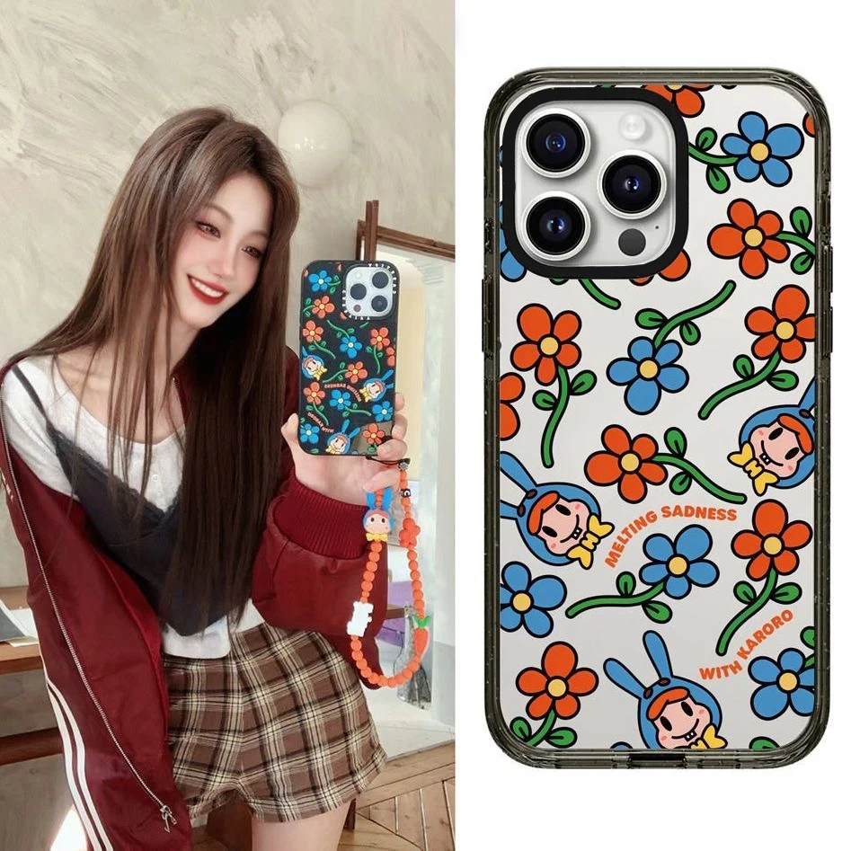 

MagSafe Red Blue Flower Rabbit Phone Case Cover for IPhone 11 12 13 14 15 Pro Max Case for IPhone 15 Pro Max