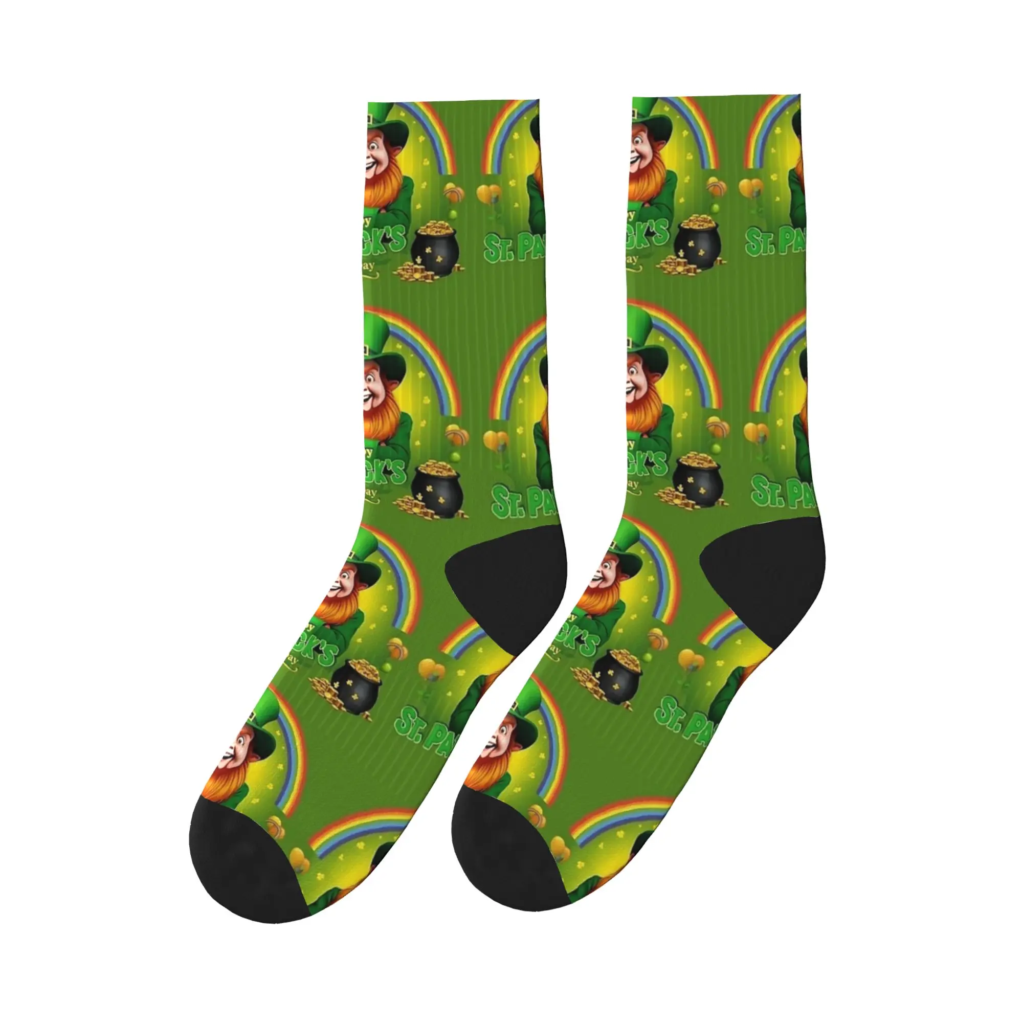 

St Patricks Day Stockings Printed Korean Socks Winter Non Skid Socks Men Climbing Breathable Socks