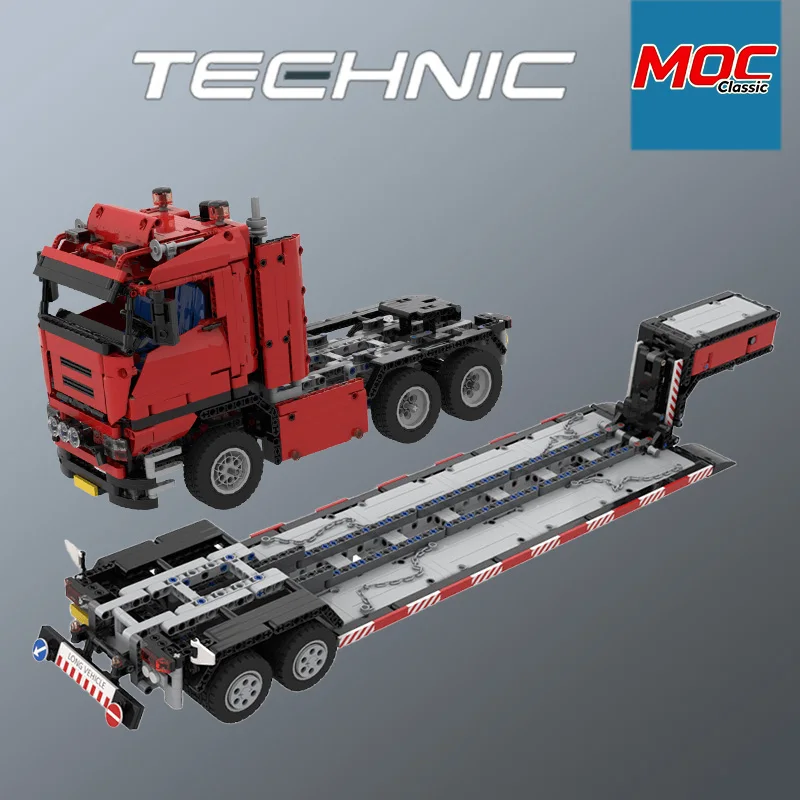 Custom MOC-128291 Flatbed Trailer, MOC-118259 Truck 2in1 Combination Tech Building Block Toys Creative trendy toys Holiday gifts