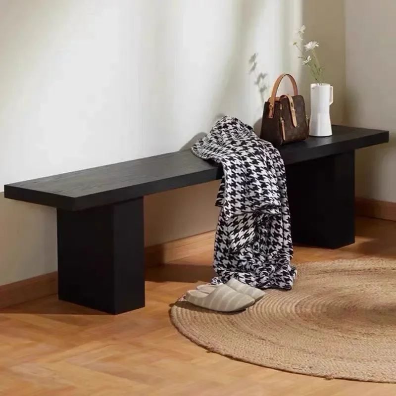 Solid Wood Bench Simple Household Dining Stool Retro Furniture Rest Hotel Homestay Shoe Change Stool Bedroom Bedside Stool