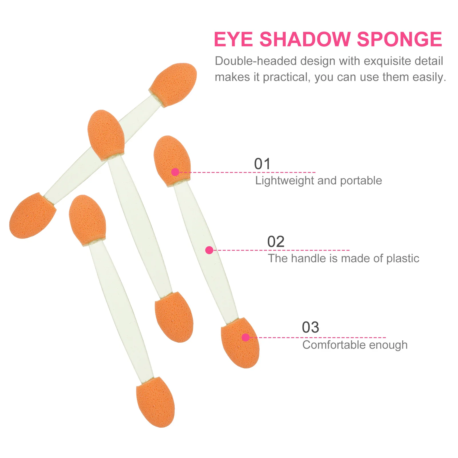 

100pcs Disposable Eyeshadow Brushes 6.5Cm Dual-Sided Sponge Applicator Latex Makeup Tool For Blending Applicator Sponge