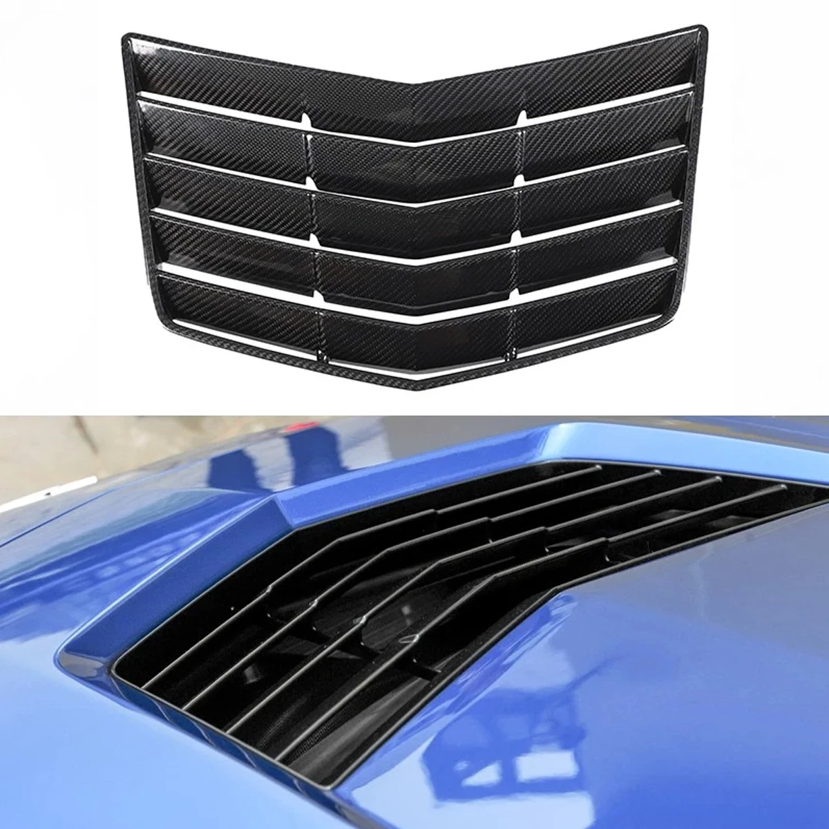 Real Carbon Fiber For Chevrolet Corvette C7 Z06 2014-2019 Car Front Bumper Hood Vent Louver Upgrade Car Exterior Accessories