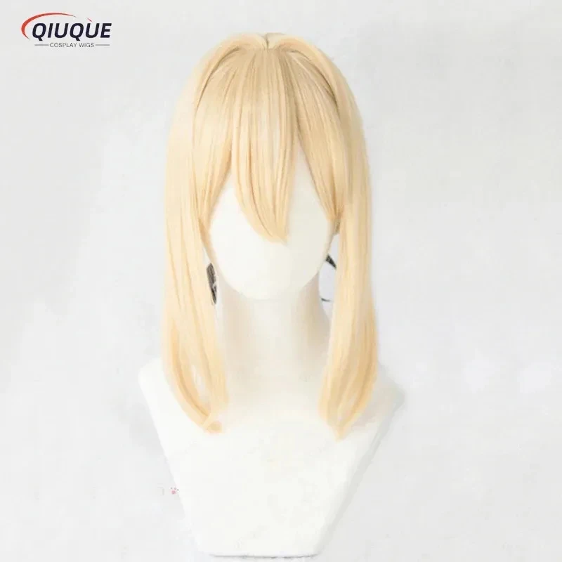 e,4;v'6\k/Violet Evergarden Ponytail Braid Buns Blonde Hair 0Y9N07KY Heat Resistant Cosplay Costume + Wig Cap + Ri5;g'8.n/3\ view 4