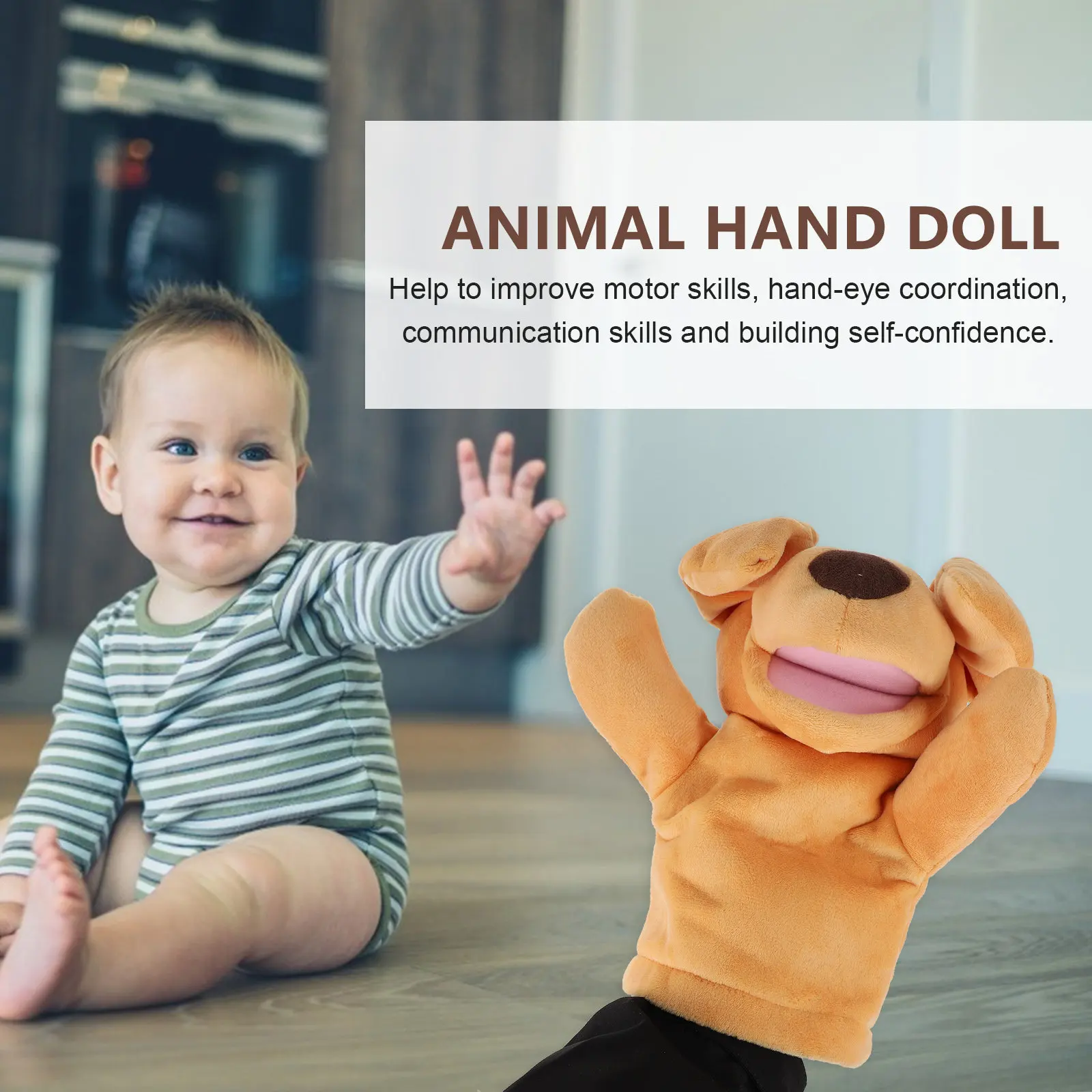 

Stuffed Animal Dog Hand Puppet Plaything Kids Soft Hand Puppet Plaything for Interactive Educational Entertainment