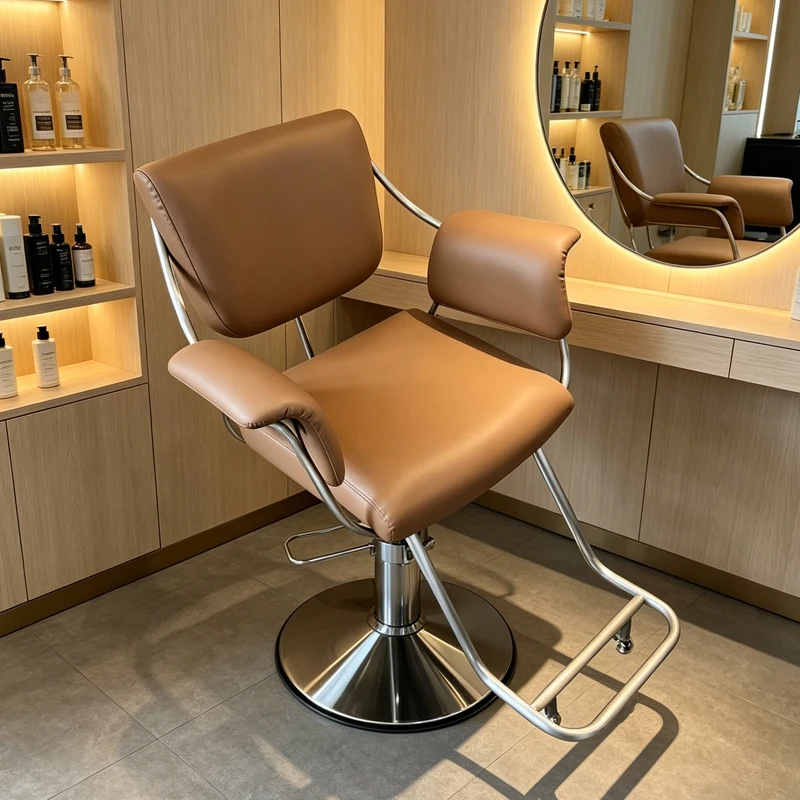 Durable Hairdressing Equipment Luxury Modern Beauty Hair Salon Rotating Barber Chair  Hairdressing Gold Salon Styling Chair