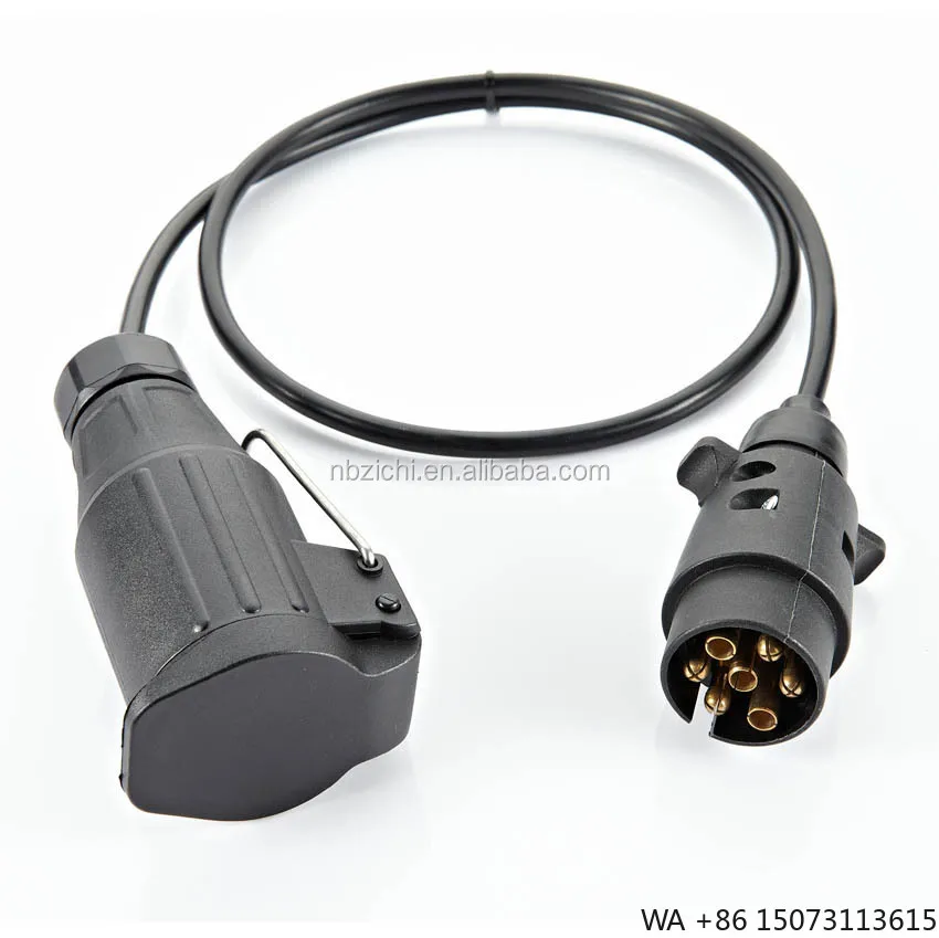 OEM 13 Pin Plug to 7 Pin Euro Trailer Plug Connector Big Round Plug in Plastic with RVV Cable Set