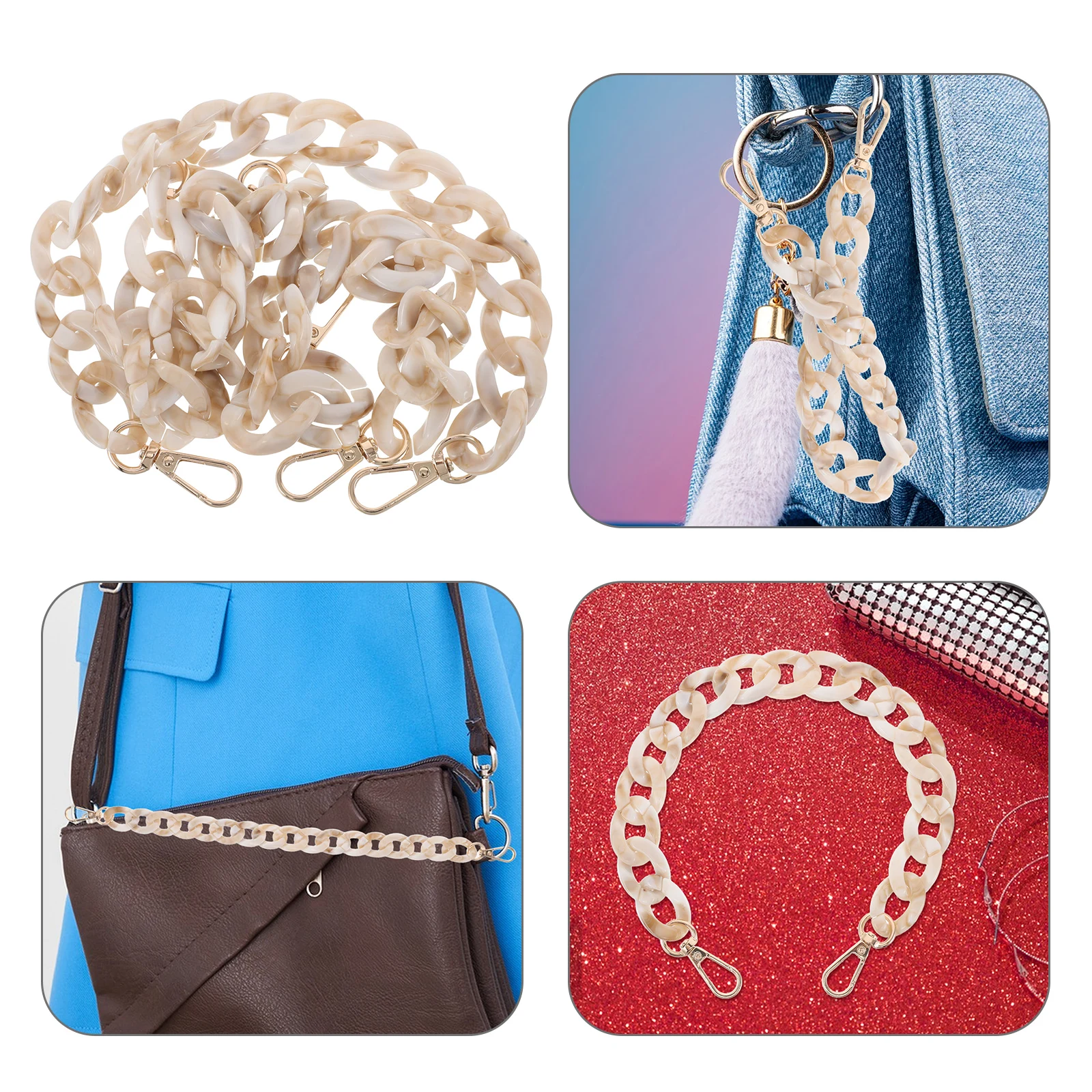 

3 Pcs Fashion Accessories Chain Chains Bag Replacement Metal Wallet Miss Purses