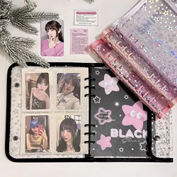 A5 Star double-buckle Transparent Cover Binder Kpop Photocard Holder Idol Photo Collect Book Storage card book School Stationery