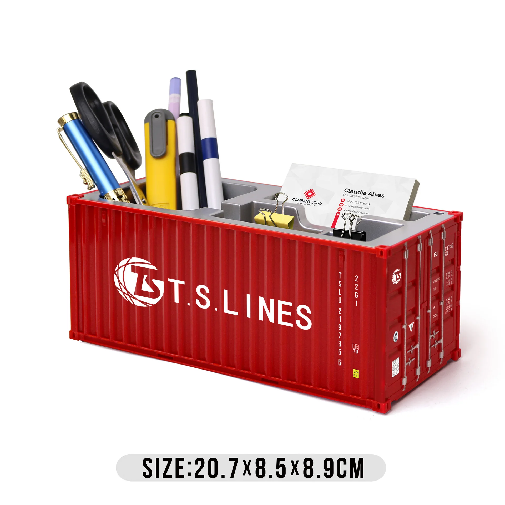 Home Table Decoration Plastic Storage Box Desktop Storage Rack Simulated Ocean Freight Container Model Pen Holder Storage Box