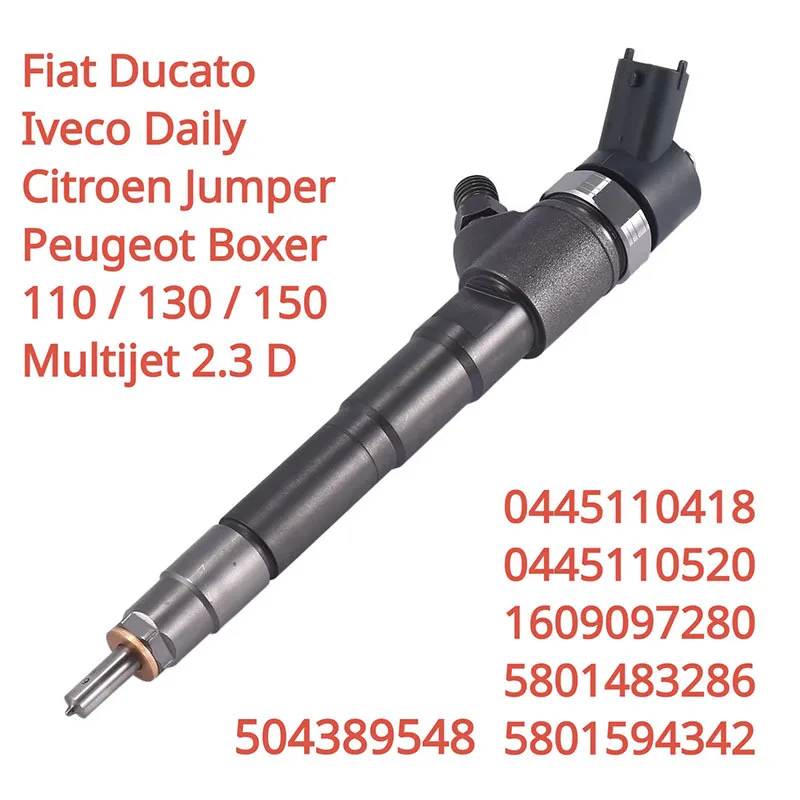 Car Diesel Fuel Injector 0445110418 0445110520 For Fiat Ducato Iveco Daily Citroen Peugeot 2.3D