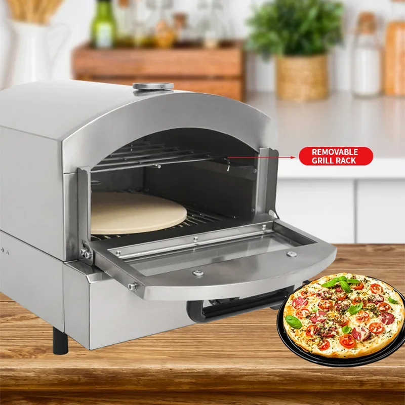 #~forStainless Steel Pizza Oven, Gas-Fueled Portable Outdoor Grill, Electric Indoor Smokeless Grill, Express Pizza Oven