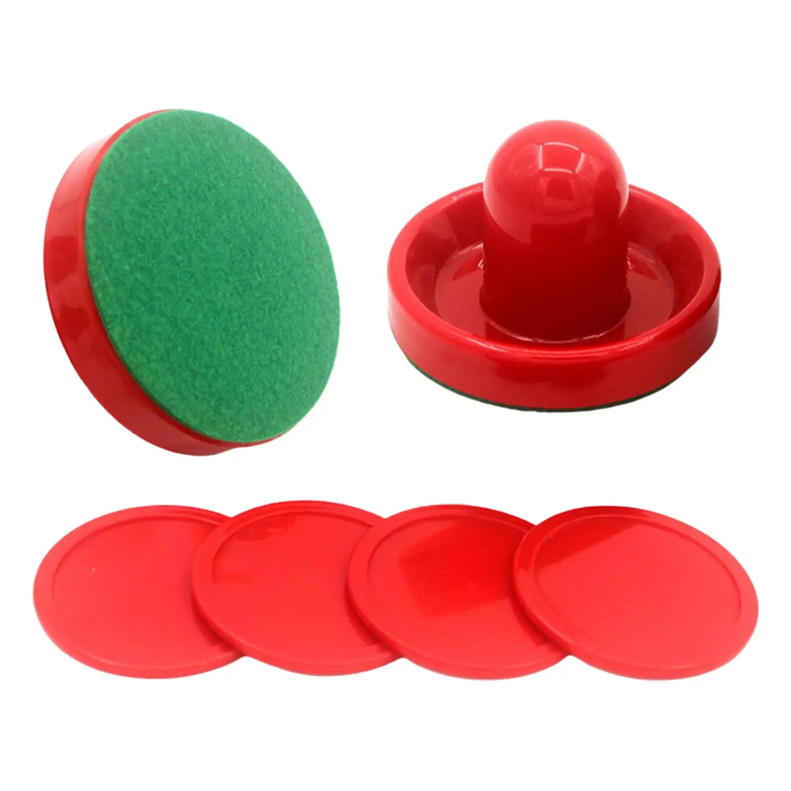 Air Hockey Pucks Deluxe Round Plastic Discs with Comfortable Goal Handle Paddles for Portable Air Hockey