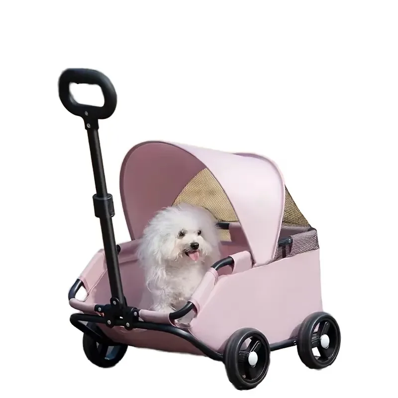 

Fashionable 4-Wheel Pet Stroller Waterproof and Breathable Folding Feature for Smaller Dogs Cats Carriers & Travel Product