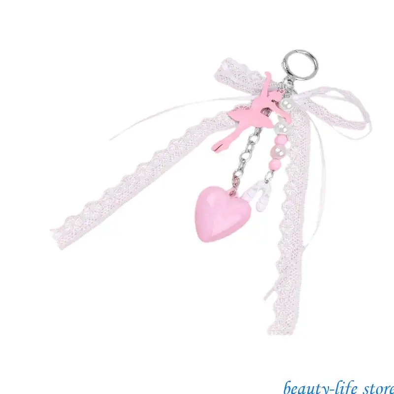 

Креативная сумка шарм балетная девочка для клавишных клавишных шарм сумочка подвесные украшения кружевные луки Kows Keyrings