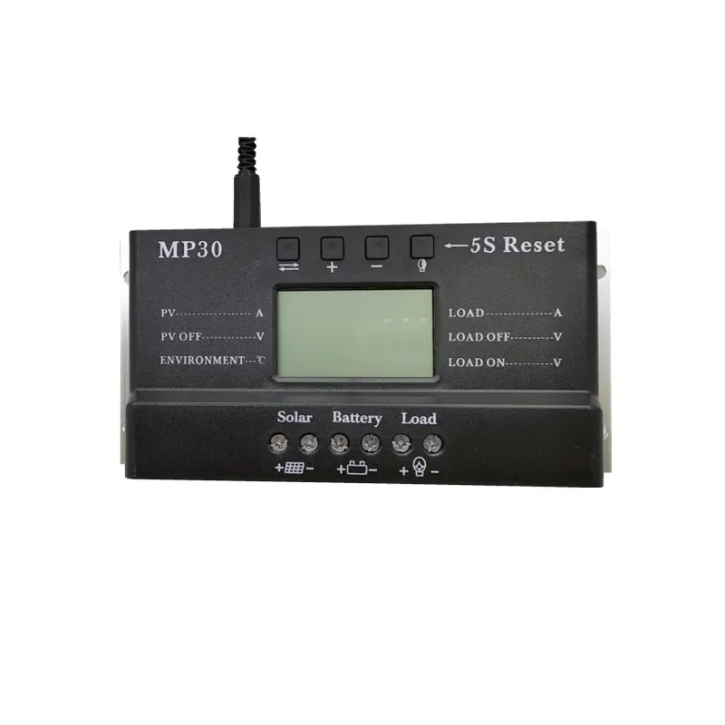 PWM 30A Solar Charge Controller with Percentage Display Photovoltaic Power Generation Current Monitor