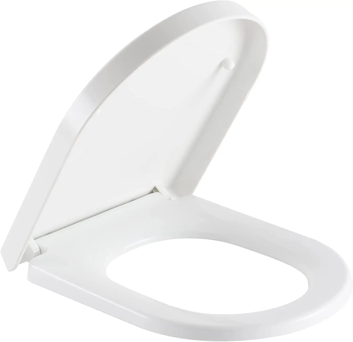 

Сиденье для унитаза D-образной формы с плавным закрыванием, быстрым снятием, легкой очисткой и нескользящими бамперами - белое