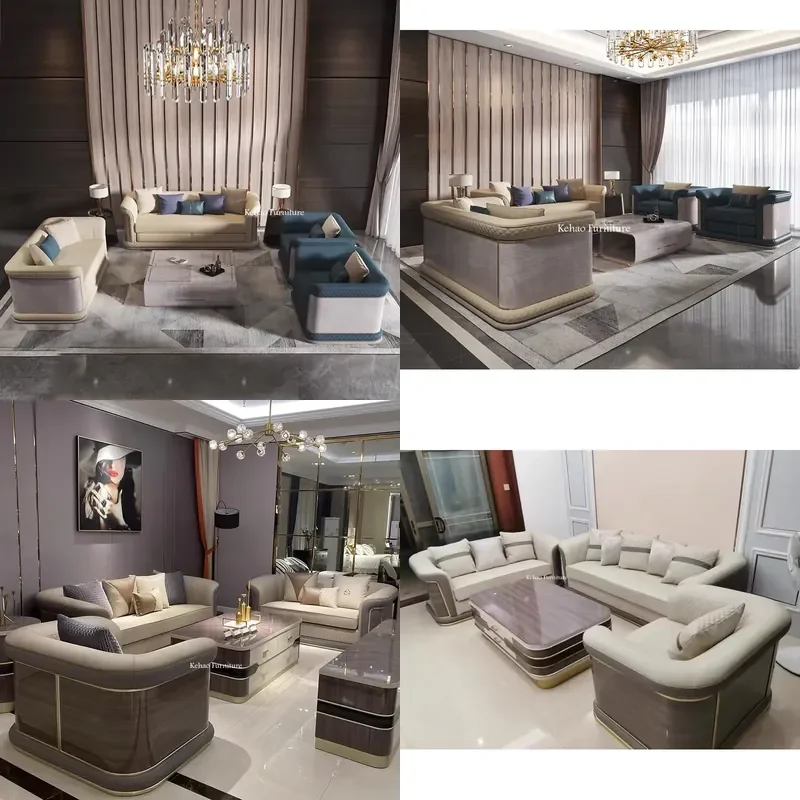 Latest Design Italian Sectional Couch Sofa Set for Villa Chesterfield Sofa Set Living Room Furniture Modern Couch