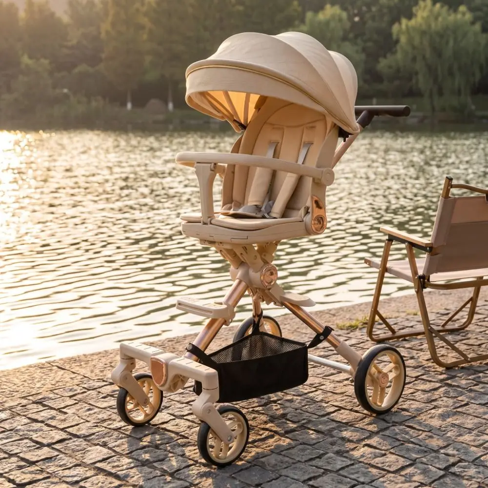 Oxford Cloth Baby Stroller Basket Large Capacity Hard Board Stroller Bottom Organizer Water-proof Easy To Install