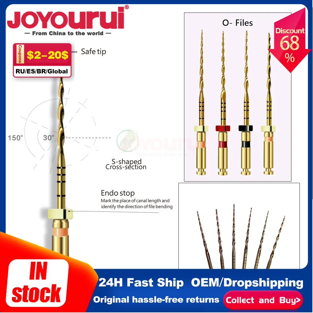 Dental Reciprocating Endodontic Root Canal Niti Primary File Dental Endo Rotary Files Wave One Gold for Root Canal Preparation