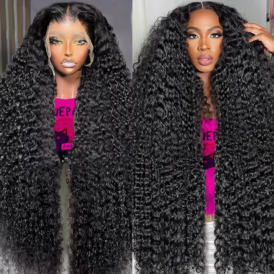

13x6 Deep Wave Human Hair Wigs 20-36 Inch Wigs On Clearance Transparent Lace Frontal Lace 200 Density No Shedding For Women