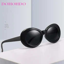Kurt Cobain Retro Oval Sunglasses Man Woman Brand Vintage Fashion Sun Glasses Classic Red White Black Lentes De Sol Mujer UV400
