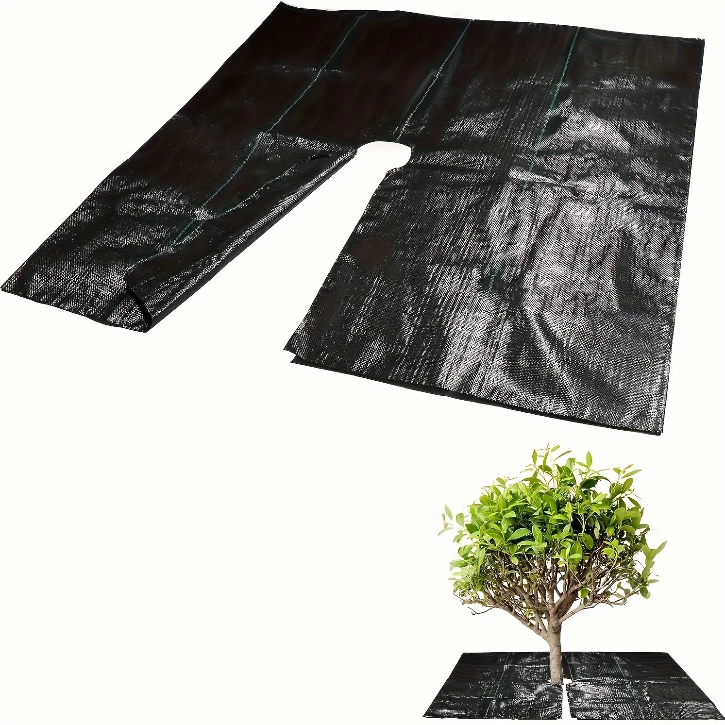 10 hottes hydratantes réutilisables pour désherbage d'arbre, tapis d'arbre biodégradable non tissé et film plastique de prairie