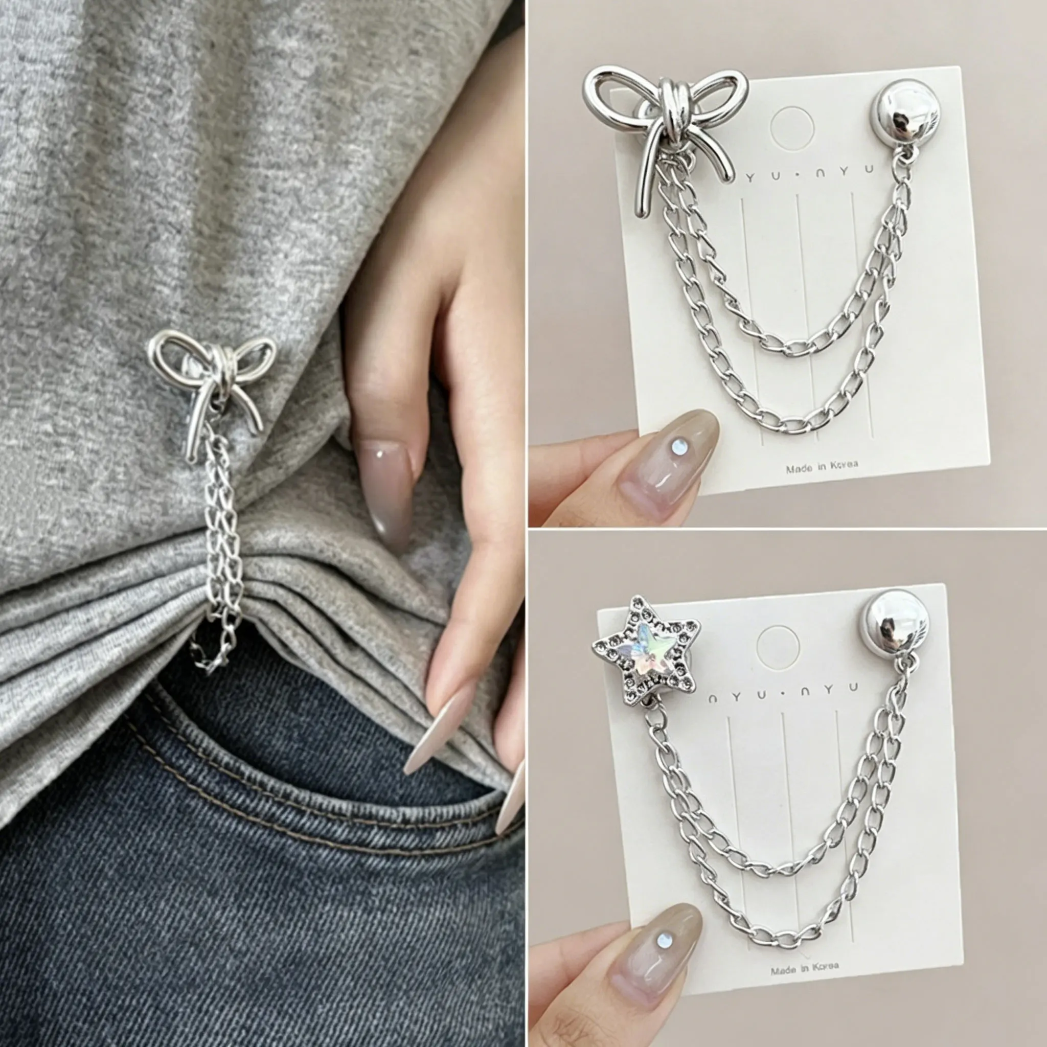 5 Stück magnetische Kleidungsclips, multifunktionale magnetische Knopfclips, nadellose Brosche-Clips für Damenkleidung, Strickjacken – Detail 5